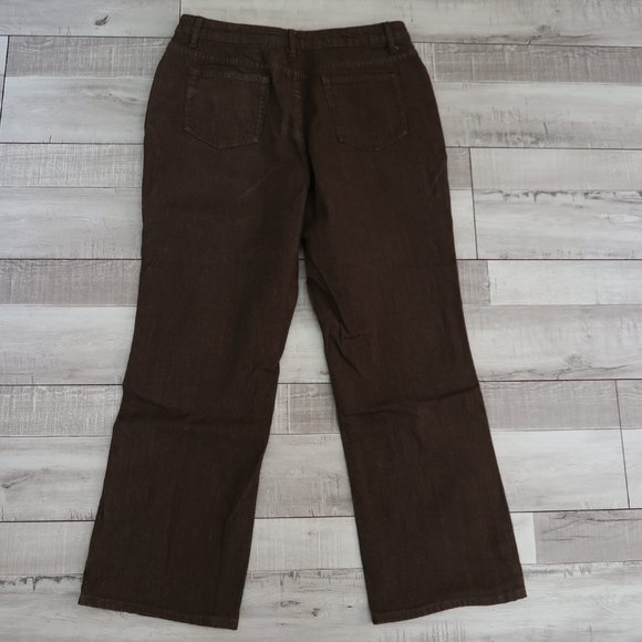 Coldwater Creek 5-Pocket Loden Green Jeans Size 12 Petite - Picture 5 of 5